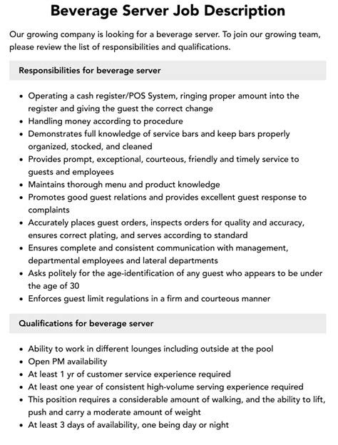 casino server job description|How to Be Casino Beverage Server .